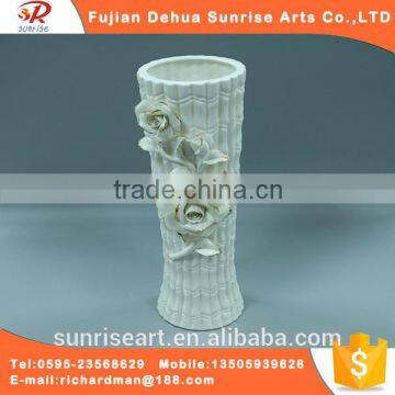 Beautiful home decorative white ceramic flower vase