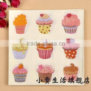 2ply 20pic/pack Restaurant, Wedding, Party Festival etc Decoration Delicious Egg Tart Pattern Napkin