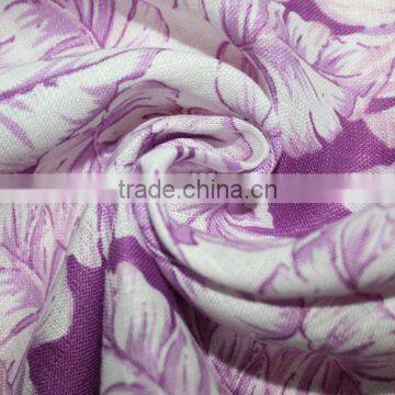 8S High Quality Printed Linen Viscose Blend Fabric