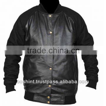 Black leather Jacket , leather Suits , Track Suits In Leather , Supplier Of Leather Track Suit