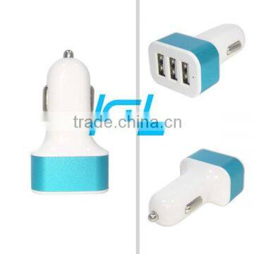 High Speed Bullet Charger 3Port 2.1A+1A+1A Mini Universal USB Car Adapter