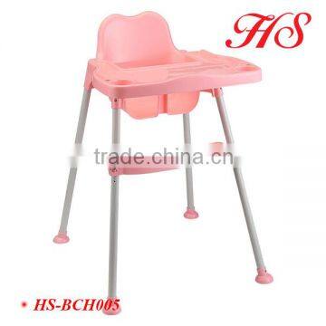 Pink portable baby dining chair adjustable high chair folding chair