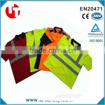EN1150 high visibility V neck kids safety high visibility t shirt for outdoor security
