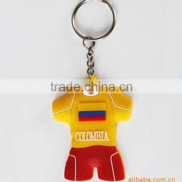 soft rubber key chain football team rubber soft pvc key chain