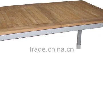 Outdoor Furniture Sling Table Aluminum Frame Powder Coated & Teak Table Top photo-5