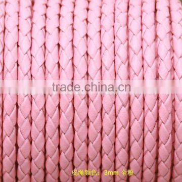 3mm Top PU/Genuine Leather Braided Leather Cord, Leather Cording, Leather Cord For Jewelry