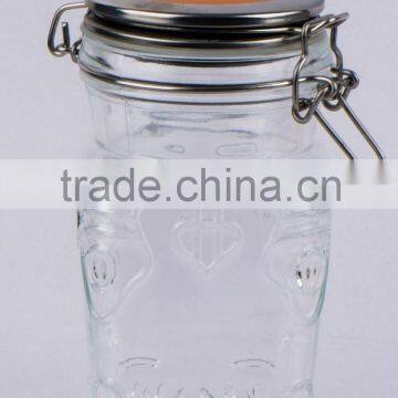 CCP872 airtight glass storage jar with metal clip