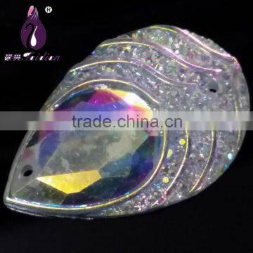 Wholesale 20*30mm Teardrop Flatback Rhinestone Buttons ,2 Holes,Flat Blac Water Drop Shape Resin Cabochons ,Garment Accessory                        
                                                Quality Choice
                                          