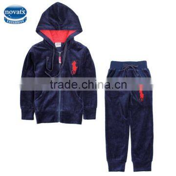 (FG4525) 2-6Y red/navy new arrival casual winter cotton baby girls suits with long sleeve