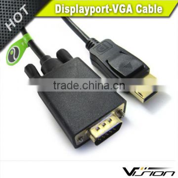 Vision 6FT Gold plated Displayport to VGA Cable in black