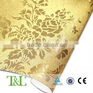 Metallic foil wallpaper roll luxury for hotel