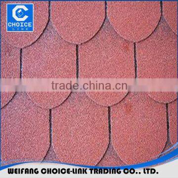 asphalt roll siding Red Color Round Shape Roofing 3 tab asphalt shingle