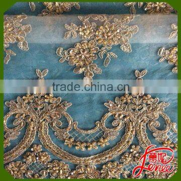 New Arrival Colorful and Comfortable Sequined Beads Mesh Embroidery Fabric For Garment