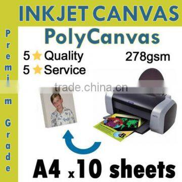10 sheets of A4 Printing Inkjet White PolyCanvas Giclee FREE POST 278gsm (not paper)