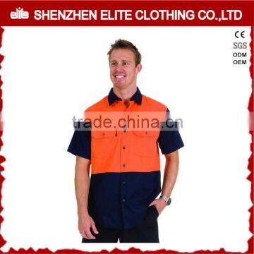 fluorescent two tone 100 cotton hi vis work shirt