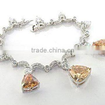 AAA Champagne CZ Charm Bracelet