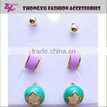 latest ladies hot sale high quality ladies custom multiple stud earring sets