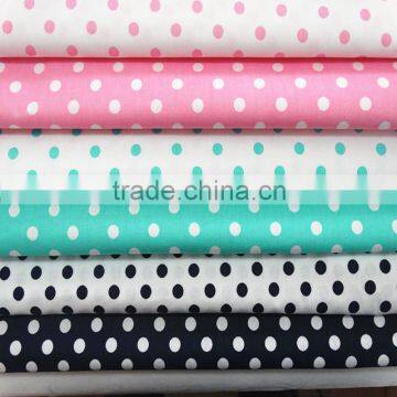 Pure Cotton Polka Dots Print Dress Fabric For Girls / Women