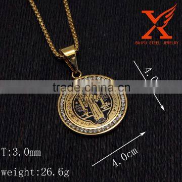 Stinless Steel God Best Friend Forever Saudi Gold Pendant photo-2