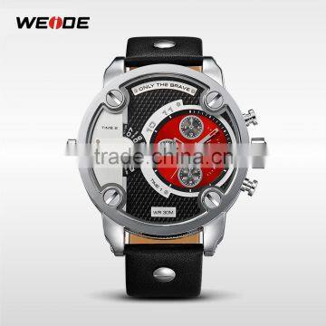 luxury mens genuine leather band japan movt quartz watch stainless steel back