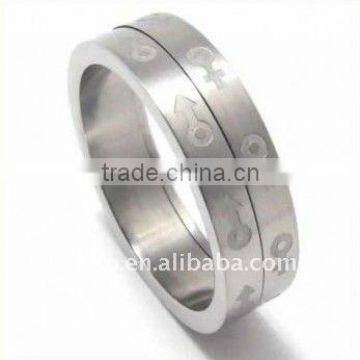 TR012 fashion Custom magnetic ring titanium/stainless steel ring