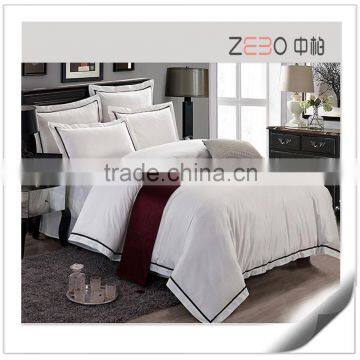 Deluxe Star Hotel Used Cotton Embroidery Frame White Hotel Bedding