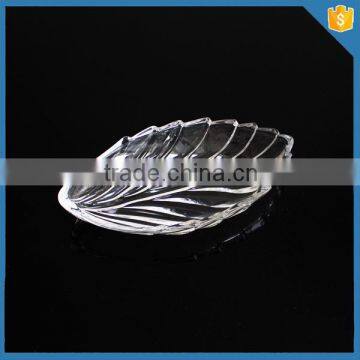 small clear leaf shape glass plate manufacturer