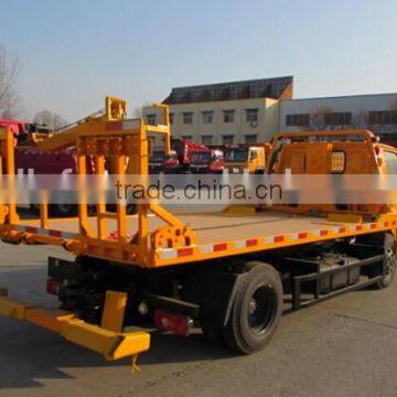 2 ton drag arm type low angle full land flatbed wrecker tow truck