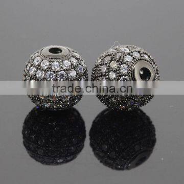 Grade AAA 8mm Natural White Zircon Balls With 24k Gold Plated CZ Jewelry photo-4
