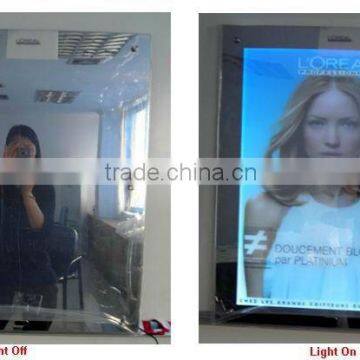 super silm advertising magic ultra thin light box with sensors in hotel and mall