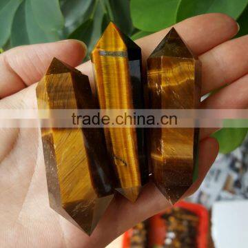 Tiger Eye Stone Crystal Healing Wand Vogel Crystal Double Points
