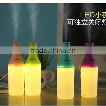 Cool Bottle 180ml USB Mini Humidifier Led Night Light Air Purifier Essential Oil Diffuser Aroma Mist Maker