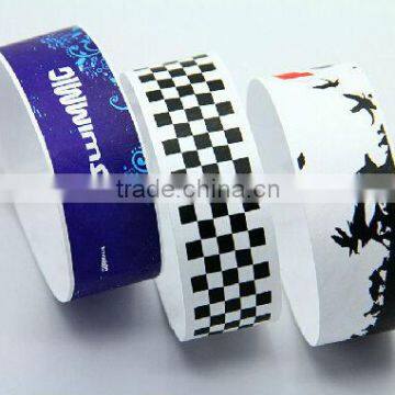 single cheap ID promotional custom tyvek paper wristband with logo printed