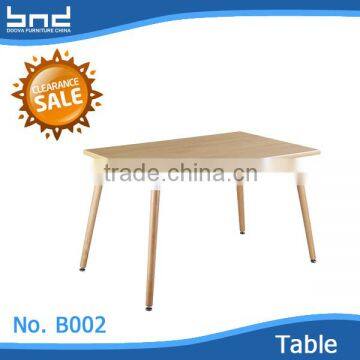 Wood dining table with beech wood legs