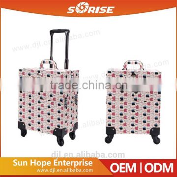 Guangdong manufacturer Sunrise promotional hair stylist makeup pvc tattoo travel case with mirror for wholesale