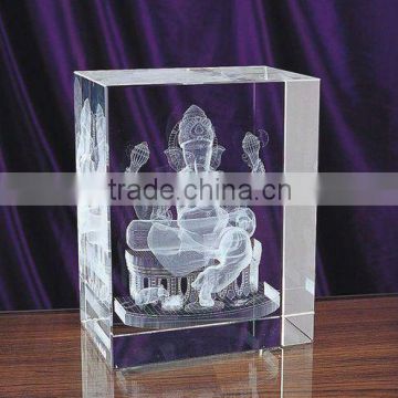 Engraving Crystal Block 3D Crystal Cube For Indian Gifts