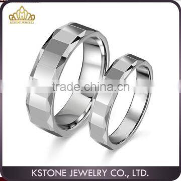 KSTONE High Polished Silver Wedding Tungsten Rings, Couple Tungsten Rings