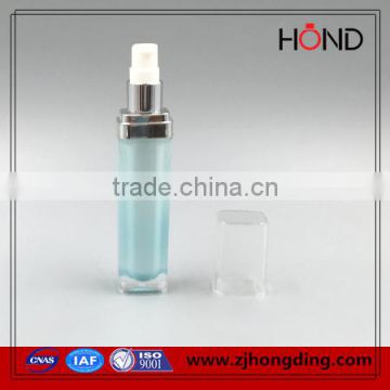 wholesale acrylic bottle blue color 15ml 30ml old square bottles luxury cosmetic bottles skincare rectangle plastic bottle