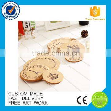 Custom high quality cheap round cork coaster wholesale