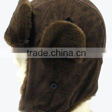 brown with ear muff winter cap