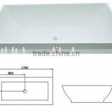 Indoor Portable Rectangle Freestanding Corner Hot Tub, Combo Air & Whirlpool Massage Bathtub, CE Approved photo-2