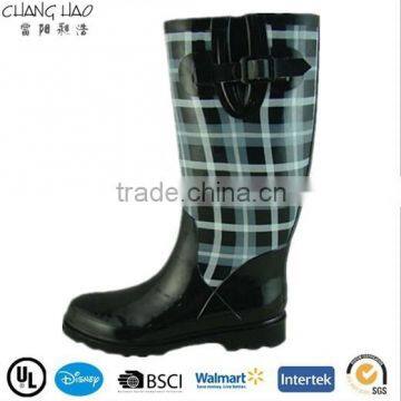 Black and white boots ladies waterproof boots rubber shoes