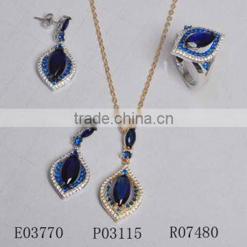 Zircon Jewelry Set&Zircon Silver Necklace/Earring Set Made With Gemstone Jewelry Elements