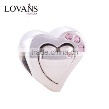 free samples 925 sterling silver heart charm italian blank charm