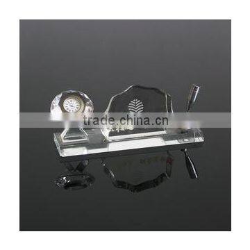 newest design crystal office supply set with clock