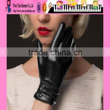 Fashionable Leather Gloves For Women Classic Black Leather Gloves For Women