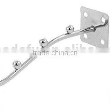 Wire Metal Wall Mounted Garment Display Rack Hooks Silver Tone photo-2