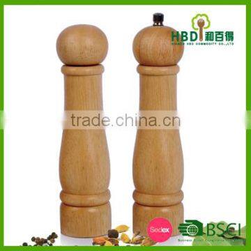 high qulity rubber wood salt&pepper mill bottle /spice mill