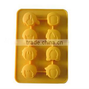 8 holes difference silicone mini cartoon head chocolate