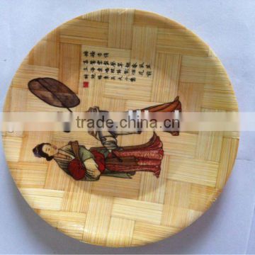 Round Non-slip Wooden Tray Dishwasher-Safe